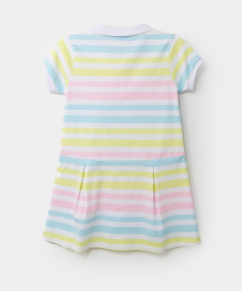 Vestido Tipo Polo Para Niña En Algodón De Rayas