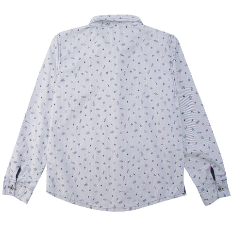 Camisa Manga Larga Para Niño Color Azul