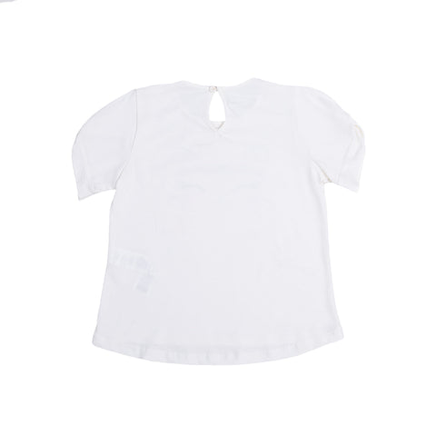 Camiseta Para Bebé Niña En Licra Color Marfil