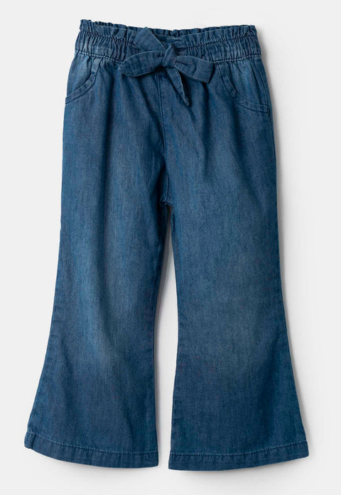 Jean Tipo Flare Para Bebé Niña En Denim Color Índigo