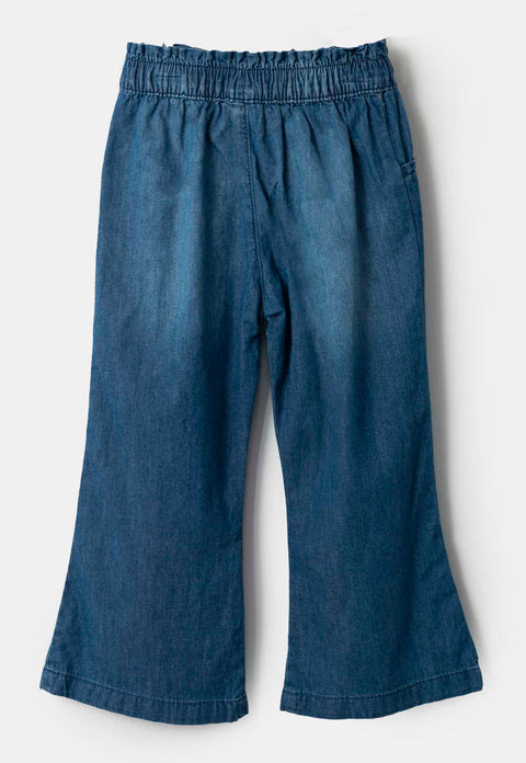 Jean Tipo Flare Para Bebé Niña En Denim Color Índigo