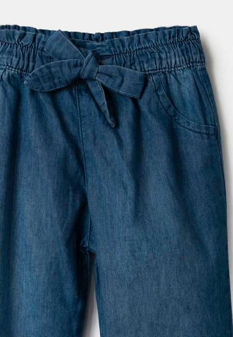 Jean Tipo Flare Para Bebé Niña En Denim Color Índigo