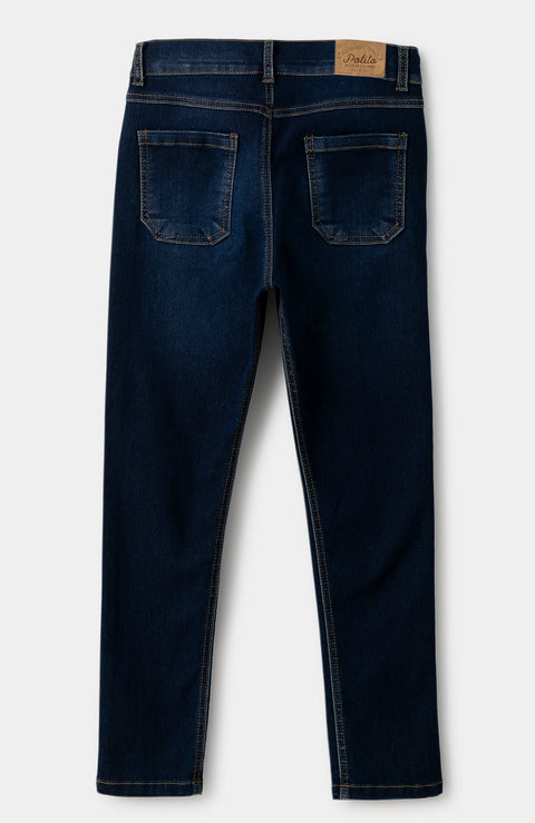 Jean Tipo Slim Bota Recta Para Niño En Denim Color Índigo