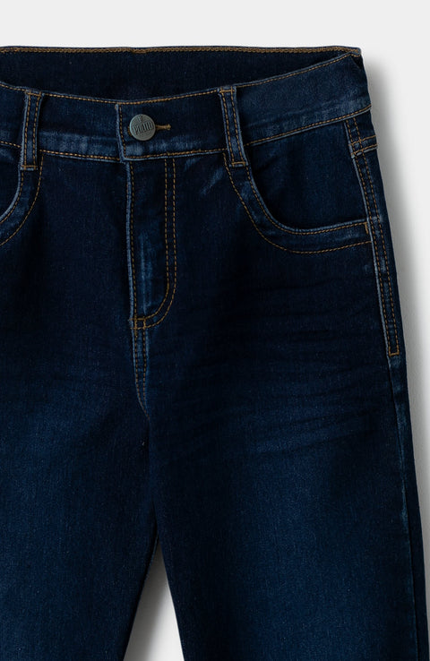 Jean Tipo Slim Bota Recta Para Niño En Denim Color Índigo