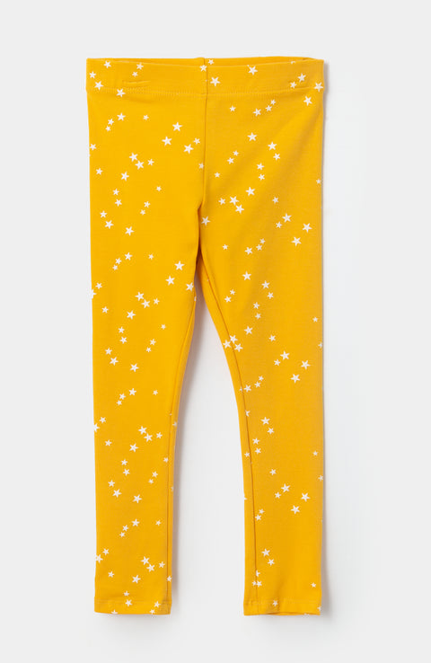 Leggins para bebé niña en licra color ocre