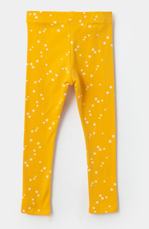 Leggins para bebé niña en licra color ocre