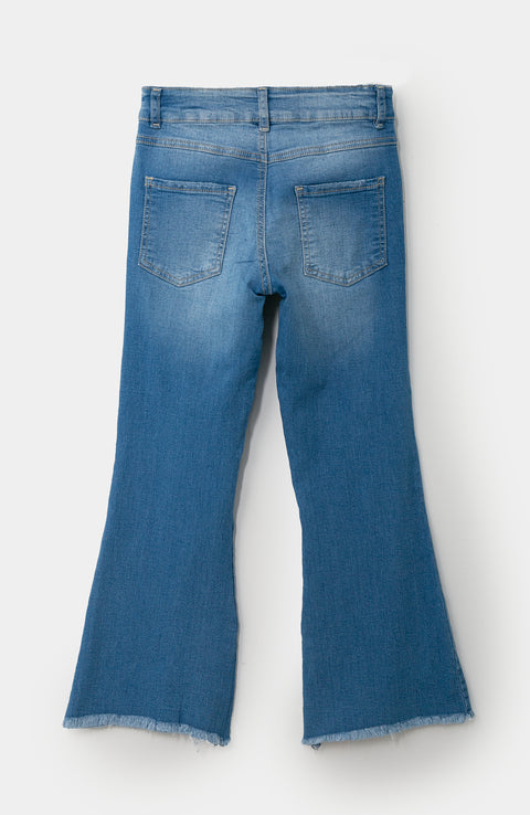 Jean Flare Para Niña En Denim Color Índigo
