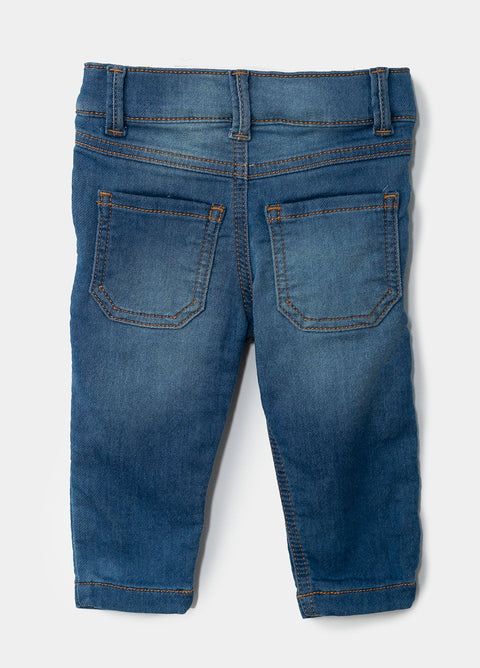 Jean Tipo Slim Para Recién Nacido En Denim Color Índigo