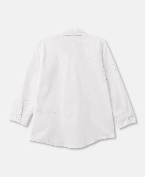 Camisa Manga Larga Para Bebé Niño Popelina Color Blanco