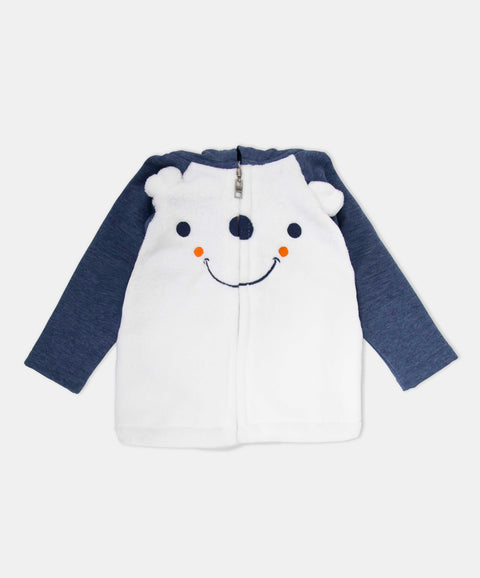 Buzo con Chompa Peludo Para Recién Nacido Color Blanco Y Azul