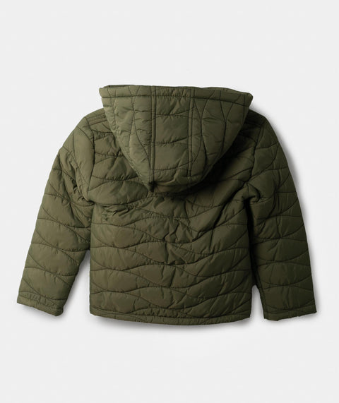 Chaqueta Acolchada Para Bebe Niño Color Verde Militar