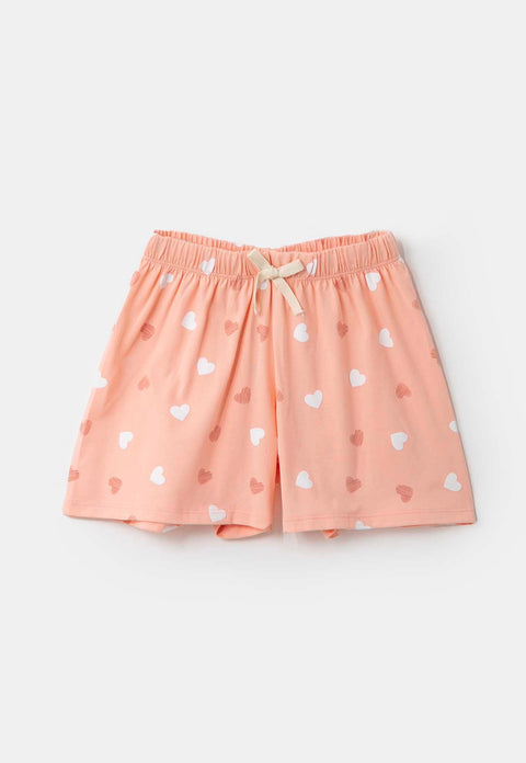 Pijama Manga Corta Para Niña En Licra Color Salmón