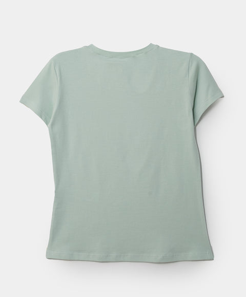 Camiseta Manga Corta Para Niña En Licra Color Verde