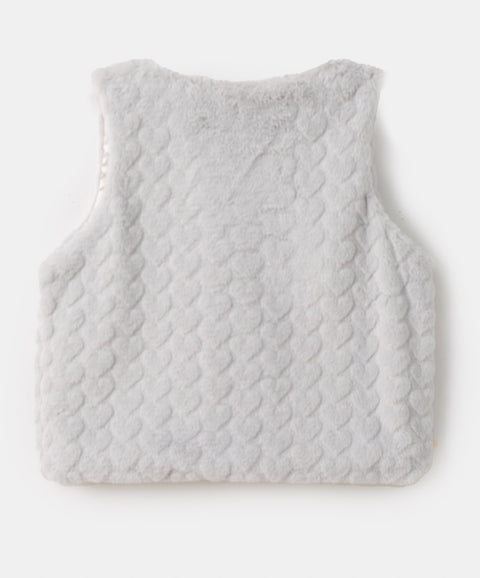 Chaleco para bebé niña en felpa color gris