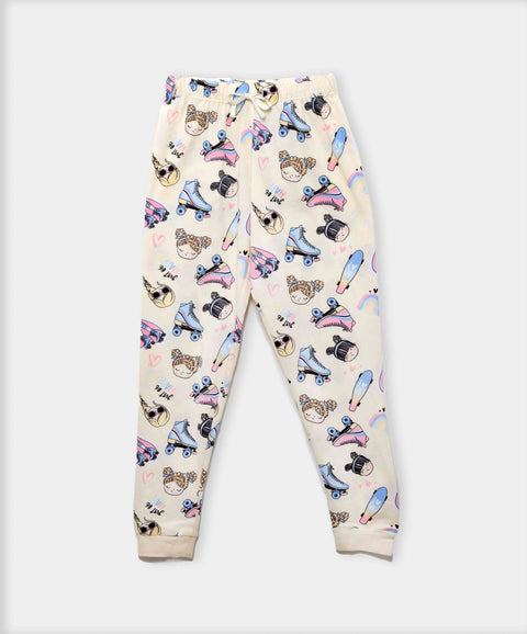 Pijama Manga Corta Y Pantalón Para Niña En Licra Color Amarillo Y Marfil