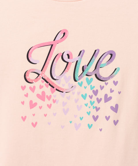 Camiseta Manga Corta Para Niña En Licra Color Rosado Claro
