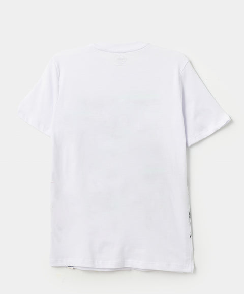 Camiseta Para Niño En Tela Suave Color Blanco Con Estampado De Ti Rex