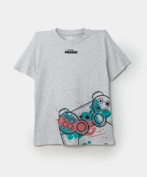 Camiseta manga corta para niño en tela suave color blanco jasped
