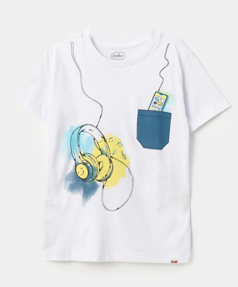 Camiseta Para Bebé Niño En Tela Suave Color Blanco Con Estampado Divertido