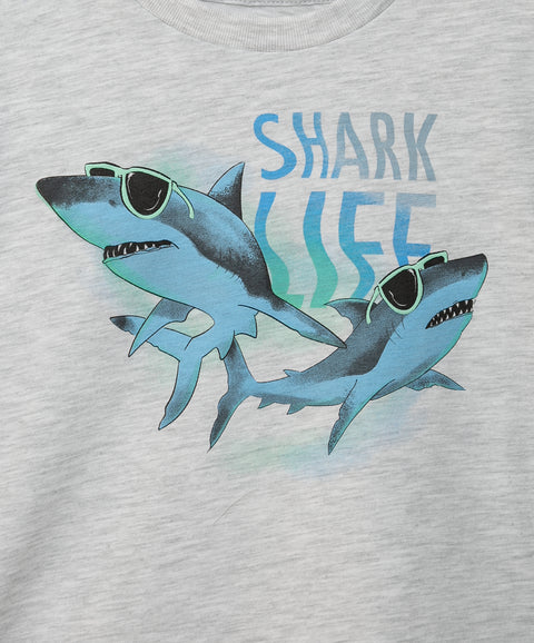 Camiseta manga corta para bebé niño en tela suave color blanco jasped