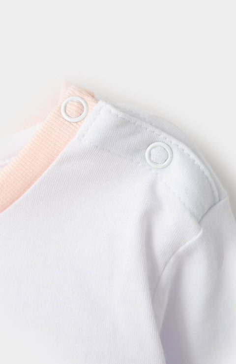 Pijama Para Recién Nacida En Tela Suave Color Blanco
