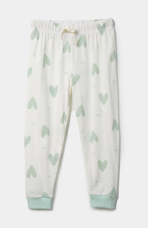 Pijama manga larga para bebé niña en licra color verde claro