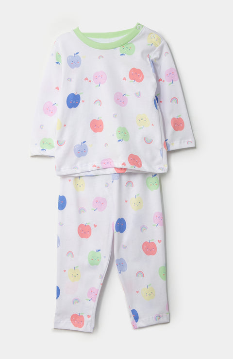 Pijama Manga Larga Para Recién Nacida En Licra Color Blanco