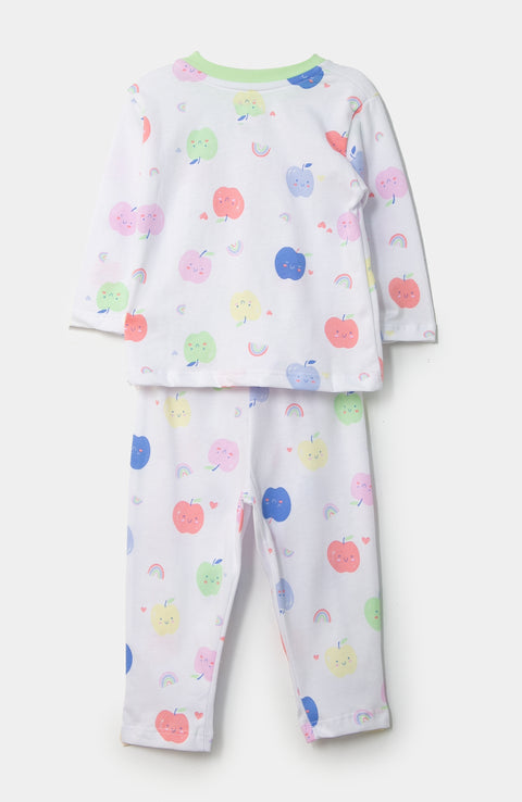 Pijama Manga Larga Para Recién Nacida En Licra Color Blanco