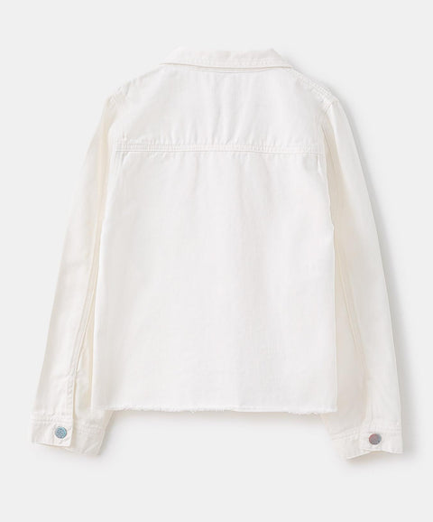 Chaqueta Para Niña En Denim Color Crudo