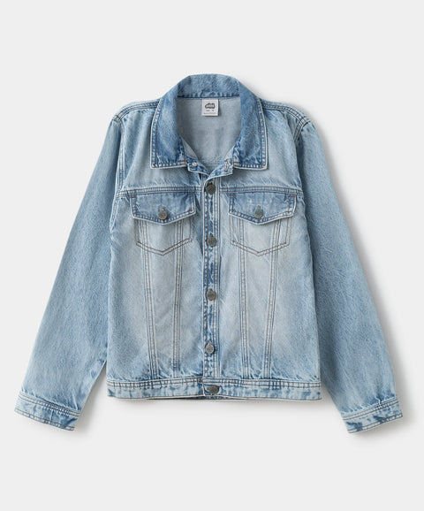 Chaqueta Para Niño En Denim Color Índigo Claro