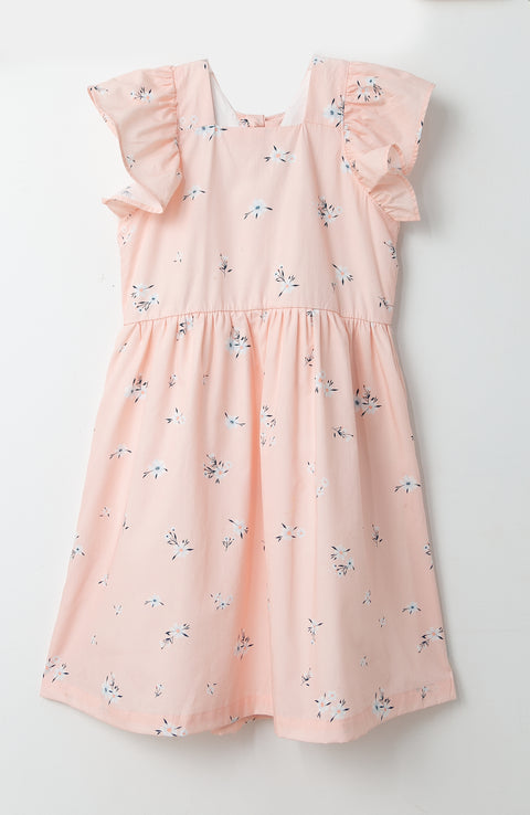 Vestido para bebé niña en popelina color rosado claro