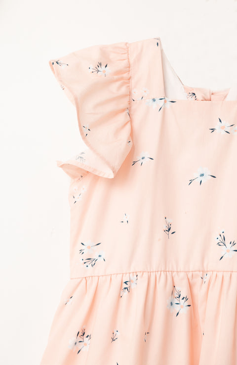 Vestido para bebé niña en popelina color rosado claro