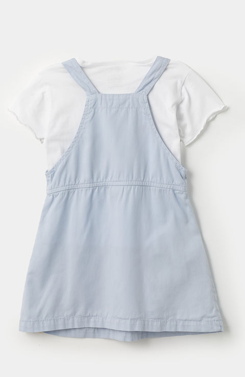 Conjunto de camiseta y jardinera para bebé niña en tela suave color lila