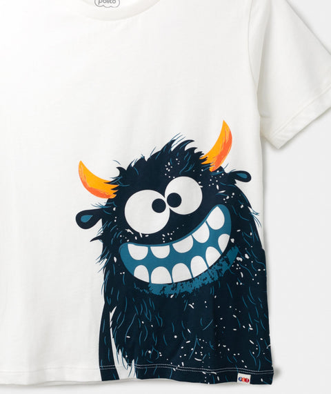 Pijama Manga Corta Para Niño En Tela Suave Color Marfil