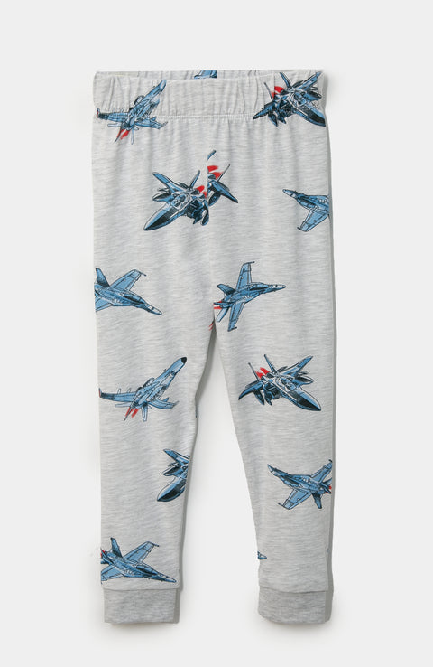 Pijama manga larga para niño en tela suave color blanco