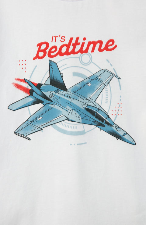 Pijama manga larga para bebé niño en tela suave color blanco