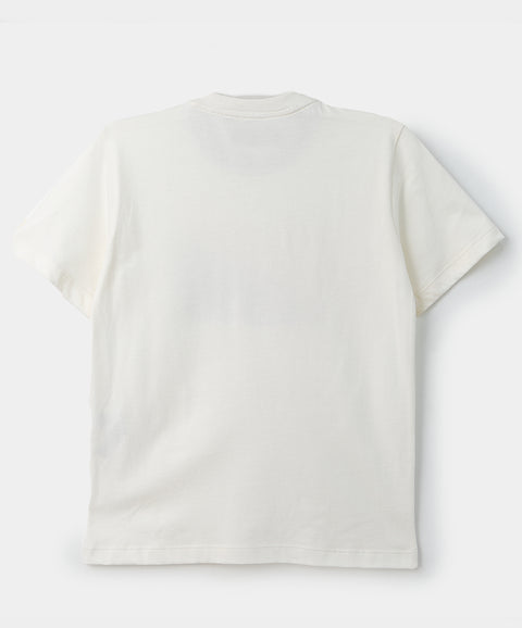 Camiseta Para Niño En Tela Suave Color Marfil Con Tapa Cuello