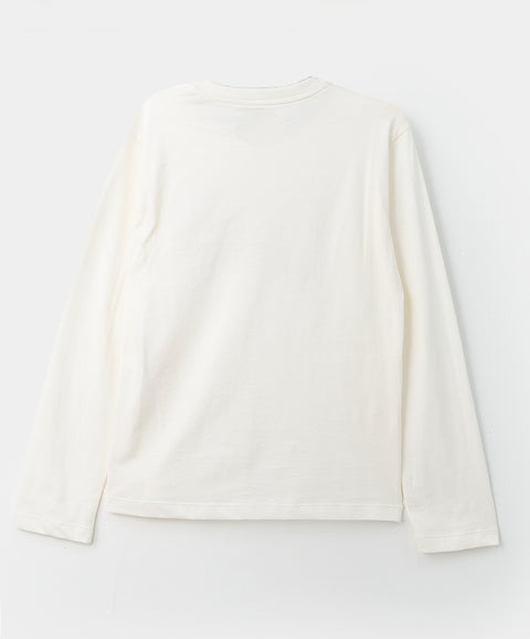 Camiseta Manga Larga Para Niño En Tela Suave Color Marfil