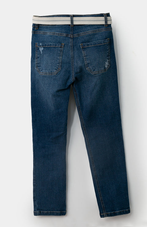 Jean Tipo Slim Para Niño En Denim Color Índigo