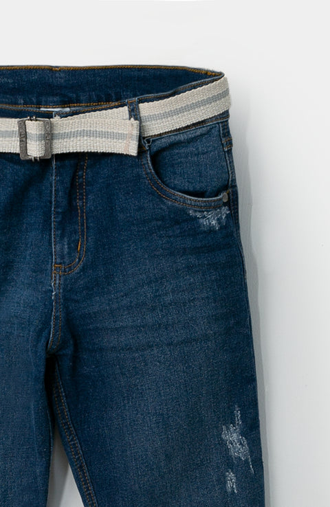 Jean Tipo Slim Para Niño En Denim Color Índigo