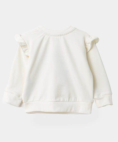 Buzo para recién nacida en burda color marfil