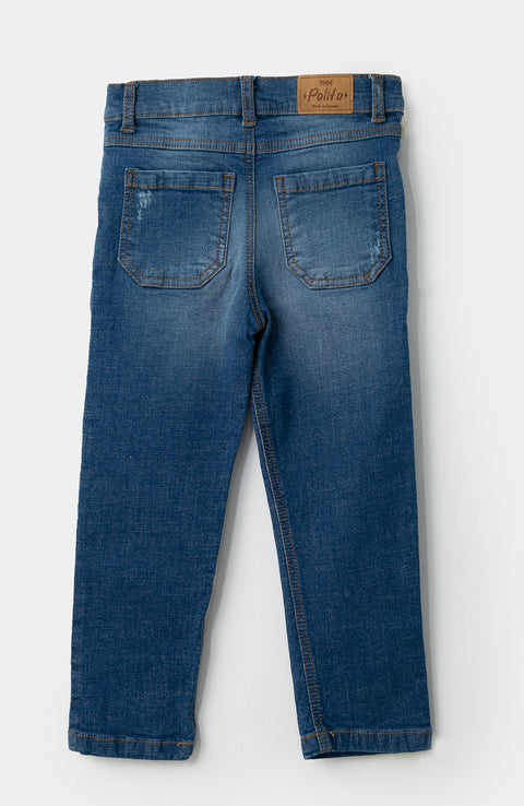 Jean Tipo Slim Para Bebé Niño En Denim Color Índigo