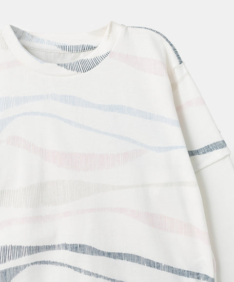 Camiseta Manga Larga Para Bebé Niño En Tela Suave Color Marfil