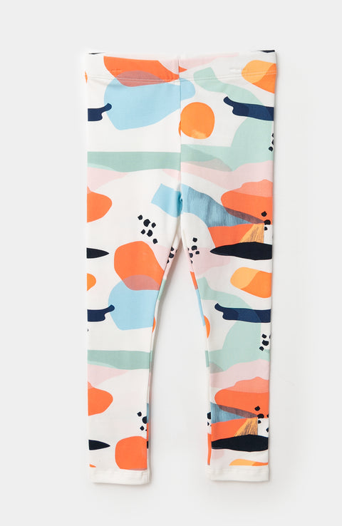 Conjunto de leggins y blusa para bebé niña en popelina color naranja