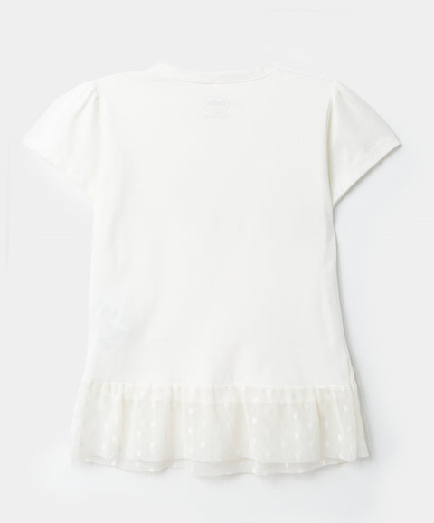 Blusa para bebé niña en licra color marfil