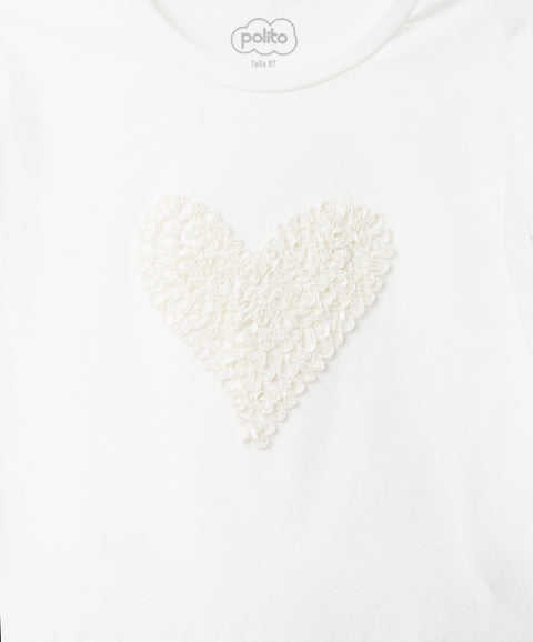 Blusa para bebé niña en licra color marfil