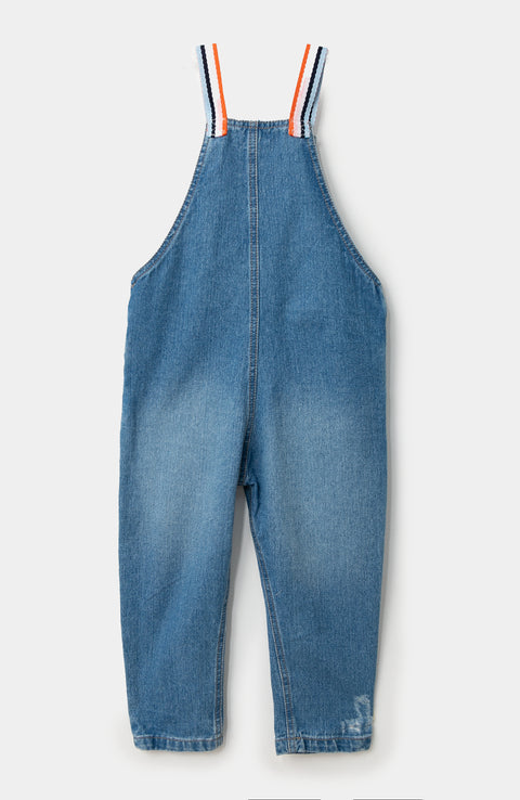 Overol para bebé niña en denim color índigo