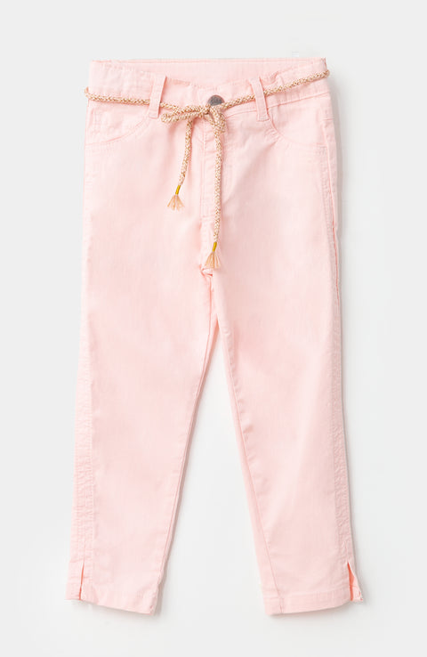 Pantalón para bebé niña en twill color rosado