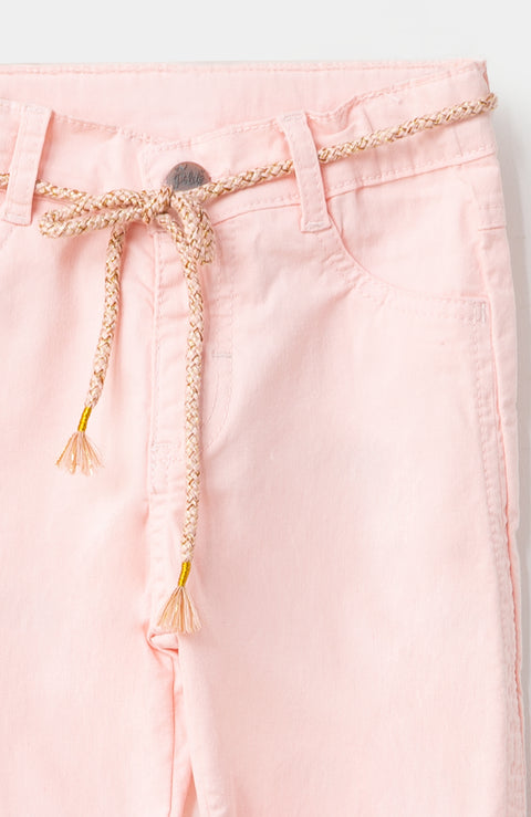 Pantalón para bebé niña en twill color rosado