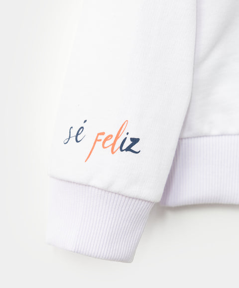 Buzo para niña en burda color blanco